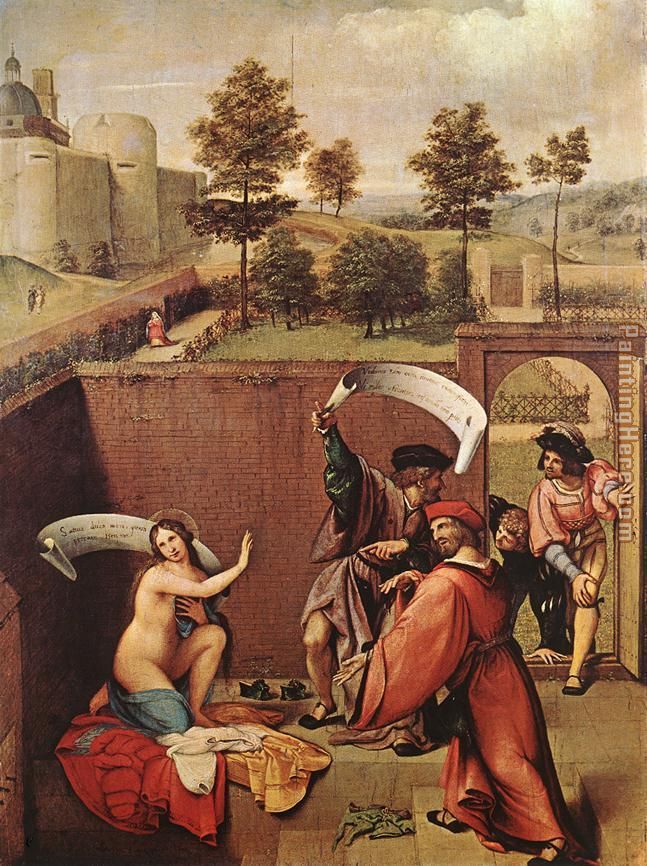 Susanna and the Elders painting - Lorenzo Lotto Susanna and the Elders art painting